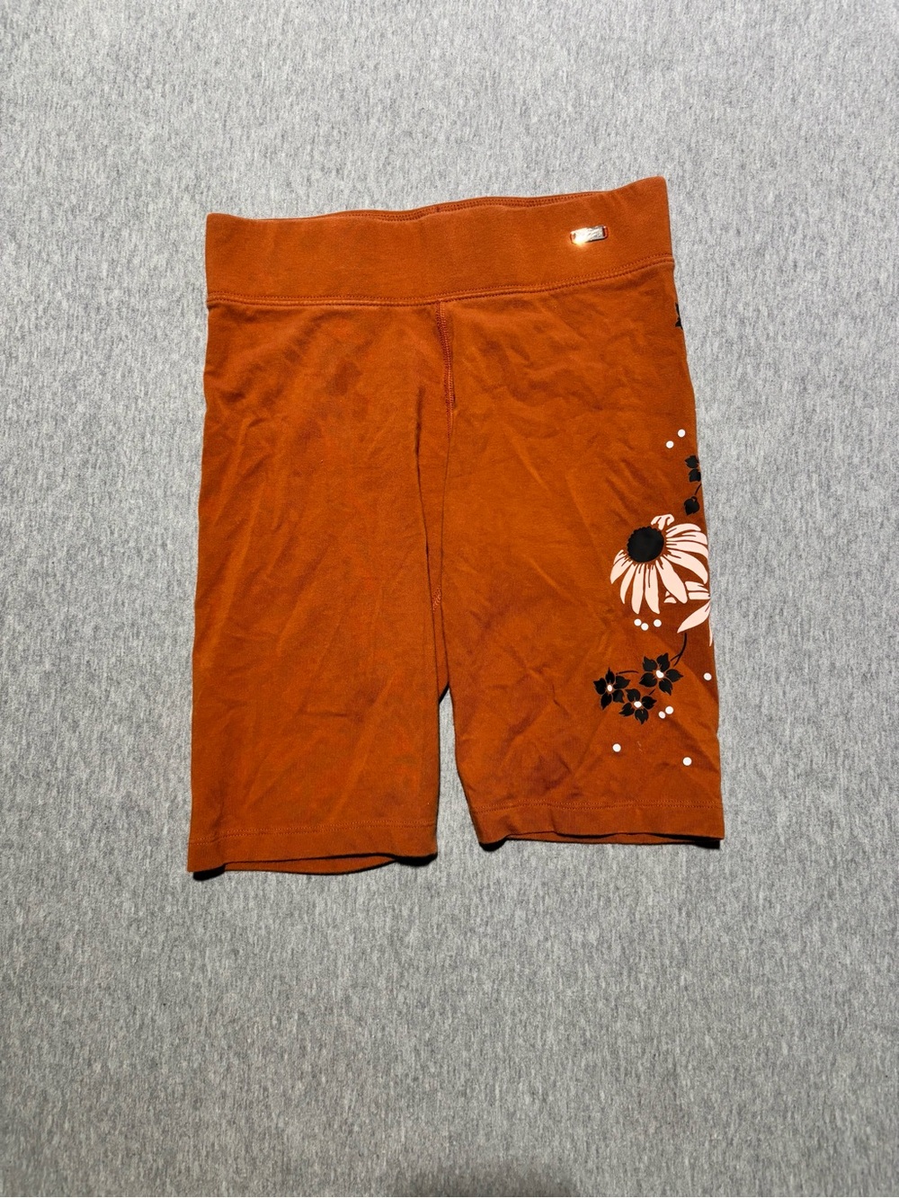 Nike Rust Orange Floral Bike Shorts